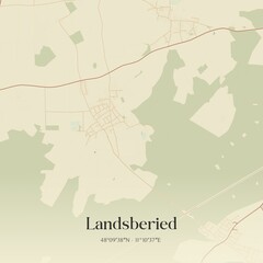 Fototapeta premium Vintage map of Landsberied, Germany.