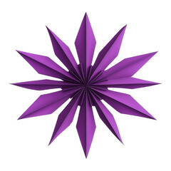 Obraz premium Purple starburst design, vibrant cut paper effect, ideal for digital projects, presentations, and creative graphics, transparent background for versatility