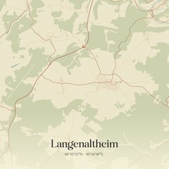 Obraz premium Vintage map of Langenaltheim, Germany.