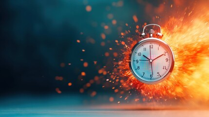 Action-packed countdown clock ignites with explosive energy time concept dynamic environment close-up viewpoint