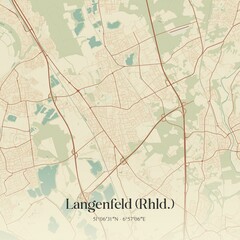 Vintage map of Langenfeld (Rhld.), Germany.