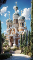 Obraz premium Ornate cathedral on a sunny day