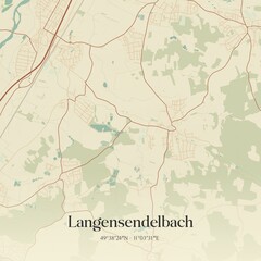 Vintage map of Langensendelbach, Germany.
