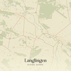 Vintage map of Langlingen, Germany.