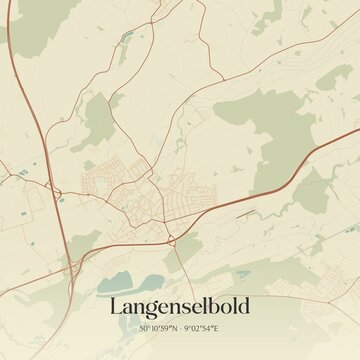Vintage map of Langenselbold, Germany.