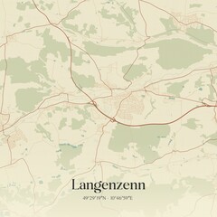 Vintage map of Langenzenn, Germany.