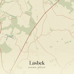 Vintage map of Lasbek, Germany.