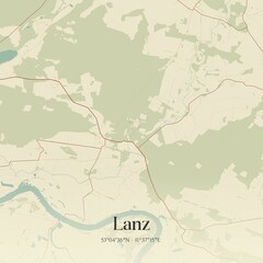 Vintage map of Lanz, Germany.