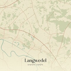 Vintage map of Langwedel, Germany.