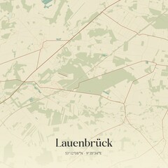 Vintage map of Lauenbruck, Germany.