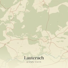 Vintage map of Lauterach, Germany.