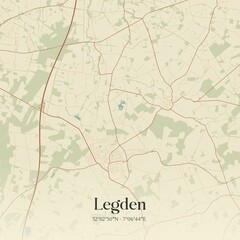 Vintage map of Legden, Germany.