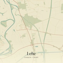 Vintage map of Lehe, Germany.