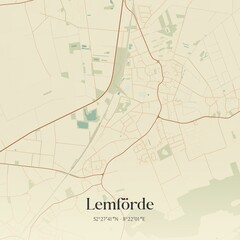 Vintage map of Lemforde, Germany.
