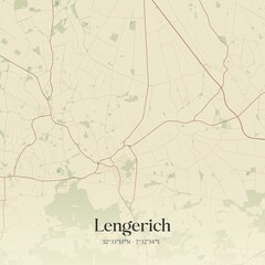 Obraz premium Vintage map of Lengerich, Germany.