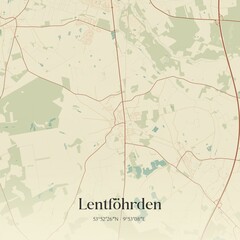 Fototapeta premium Vintage map of Lentfohrden, Germany.