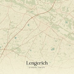 Obraz premium Vintage map of Lengerich, Germany.