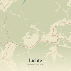 Obraz premium Vintage map of Lichte, Germany.