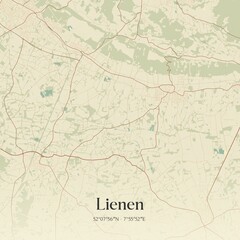 Vintage map of Lienen, Germany.