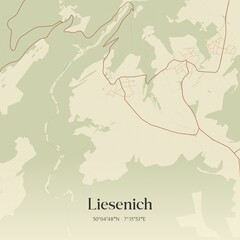Fototapeta premium Vintage map of Liesenich, Germany.