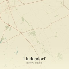 Vintage map of Lindendorf, Germany.