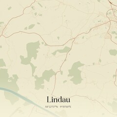 Obraz premium Vintage map of Lindau, Germany.