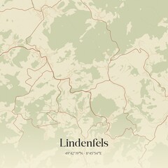 Naklejka premium Vintage map of Lindenfels, Germany.