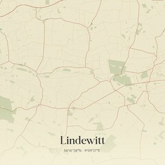 Vintage map of Lindewitt, Germany.
