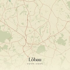 Vintage map of Lobau, Germany.