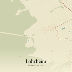 Vintage map of Lohrheim, Germany.