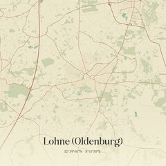 Vintage map of Lohne (Oldenburg), Germany.