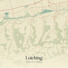 Obraz premium Vintage map of Loiching, Germany.