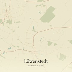 Vintage map of Lowenstedt, Germany.