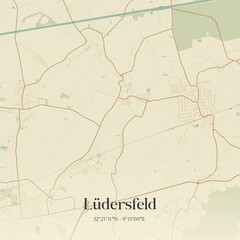 Vintage map of Ludersfeld, Germany.