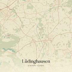 Fototapeta premium Vintage map of Ludinghausen, Germany.