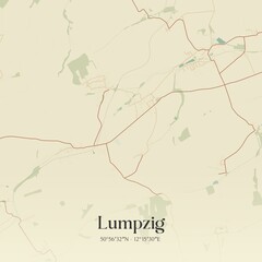 Vintage map of Lumpzig, Germany.