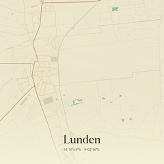 Vintage map of Lunden, Germany.