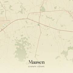 Vintage map of Maasen, Germany.