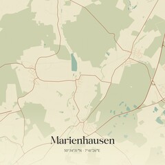 Obraz premium Vintage map of Marienhausen, Germany.