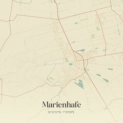 Vintage map of Marienhafe, Germany.