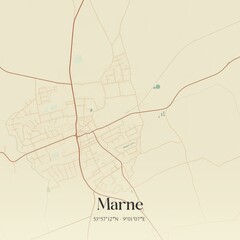 Vintage map of Marne, Germany.