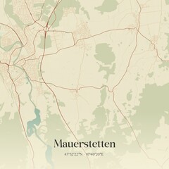 Fototapeta premium Vintage map of Mauerstetten, Germany.