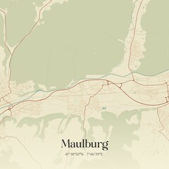 Vintage map of Maulburg, Germany.