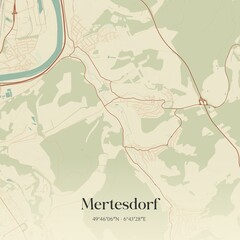 Vintage map of Mertesdorf, Germany.