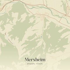 Vintage map of Merxheim, Germany.