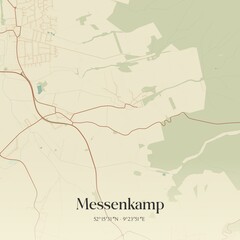 Fototapeta premium Vintage map of Messenkamp, Germany.