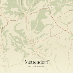 Vintage map of Mettendorf, Germany.