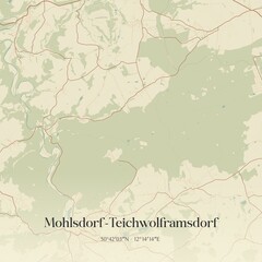 Vintage map of Mohlsdorf-Teichwolframsdorf, Germany.