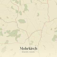 Naklejka premium Vintage map of Mohrkirch, Germany.