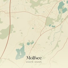 Vintage map of Molfsee, Germany.